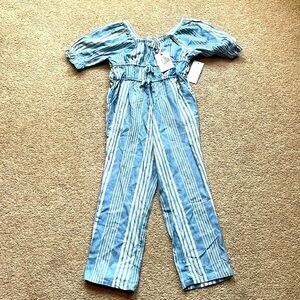 Jessica Simpson Blue and White Striped Jumpsuit - NWT
